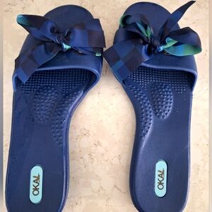 Oka B Blue Women's Slide Sandals Size M (7-8)